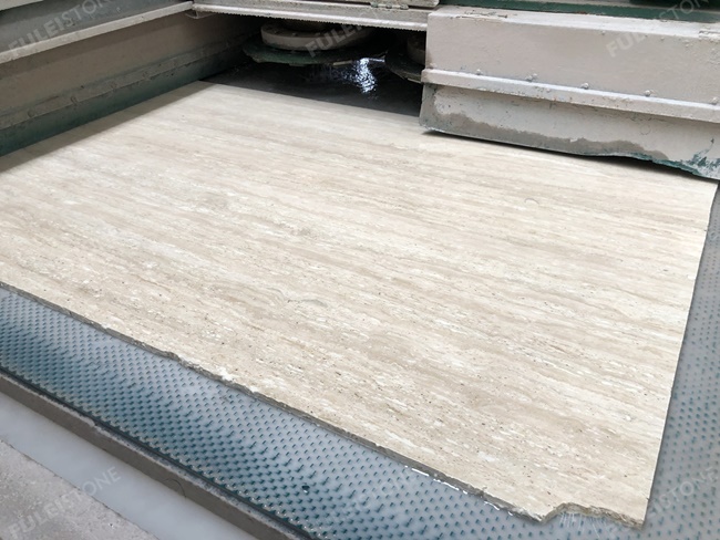 White Travertine Slabs Unfilled & Leather Finish — product view 4