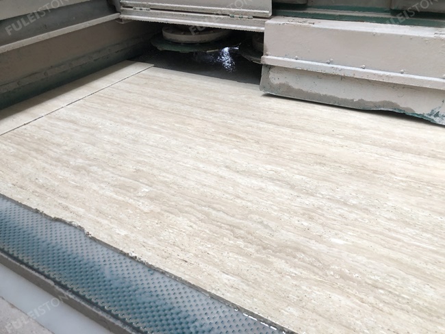 White Travertine Slabs Unfilled & Leather Finish — product view 6