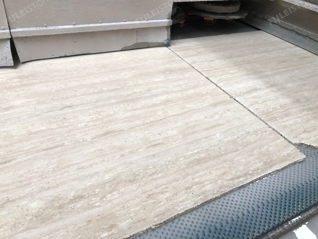 White Travertine Slabs Unfilled & Leather Finish — product view 7