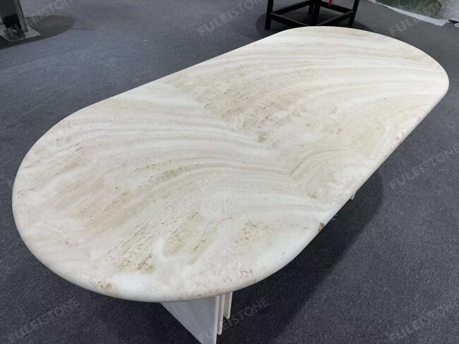 White Travertine Table Tops — product view 3