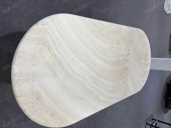 White Travertine Table Tops — product view 4
