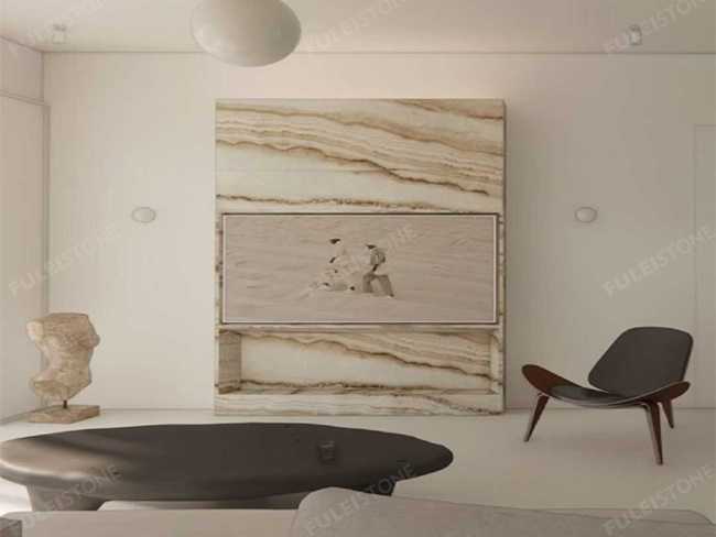White Vein Onyx Slab — product view 3