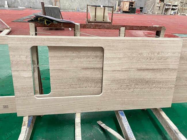 White Wood Marble Countertop & Vanity Top