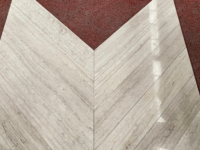 White Wood Marble Tiles in Rhombus Shape — product view 3