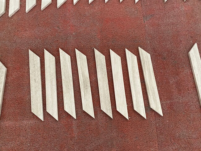 White Wood Marble Tiles in Rhombus Shape — product view 6