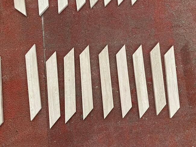 White Wood Marble Tiles in Rhombus Shape — product view 7