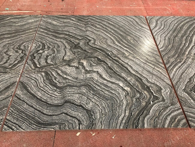 Zebra Black Marble Tiles Bookmatched